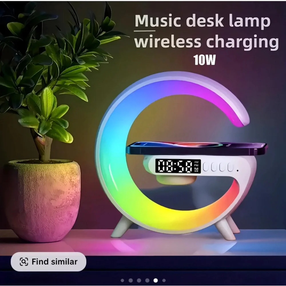 Multicolor LED Clock with Wireless Charging - Picture 8 of 10